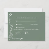 Elegante Bloemenblad Classic Wedding RSVP (Achterkant)