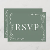 Elegante Bloemenblad Classic Wedding RSVP (Voorkant / Achterkant)