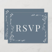 Elegante Bloemenblad Classic Wedding RSVP (Voorkant / Achterkant)