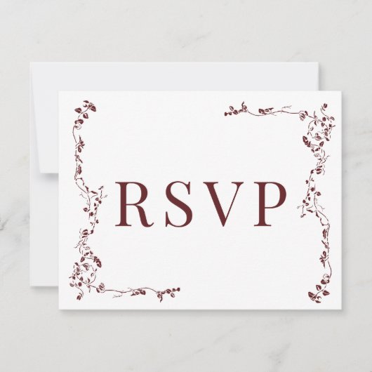 Elegante Bloemenblad Classic Wedding RSVP (Voorkant)