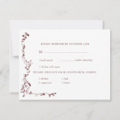 Elegante Bloemenblad Classic Wedding RSVP (Achterkant)