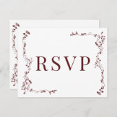 Elegante Bloemenblad Classic Wedding RSVP (Voorkant / Achterkant)