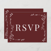 Elegante Bloemenblad Classic Wedding RSVP (Voorkant / Achterkant)
