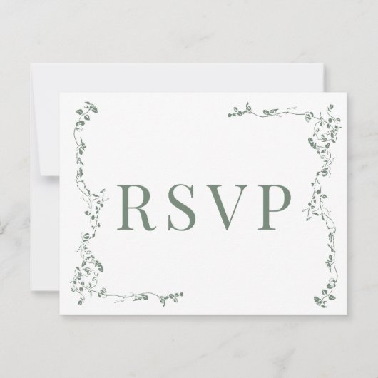 Elegante Bloemenblad Classic Wedding RSVP (Voorkant)