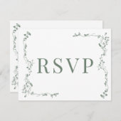 Elegante Bloemenblad Classic Wedding RSVP (Voorkant / Achterkant)