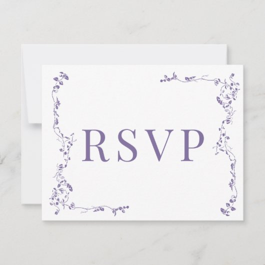 Elegante Bloemenblad Classic Wedding RSVP (Voorkant)