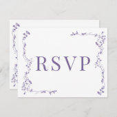 Elegante Bloemenblad Classic Wedding RSVP (Voorkant / Achterkant)