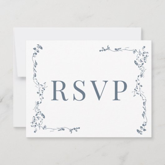 Elegante Bloemenblad Classic Wedding RSVP (Voorkant)