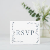 Elegante Bloemenblad Classic Wedding RSVP (Staand voorkant)