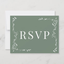 Elegante Bloemenblad Classic Wedding RSVP Kaartje