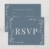 Elegante Bloemenblad Classic Wedding RSVP Kaartje (Voorkant / Achterkant)