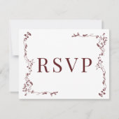 Elegante Bloemenblad Classic Wedding RSVP Kaartje (Voorkant)