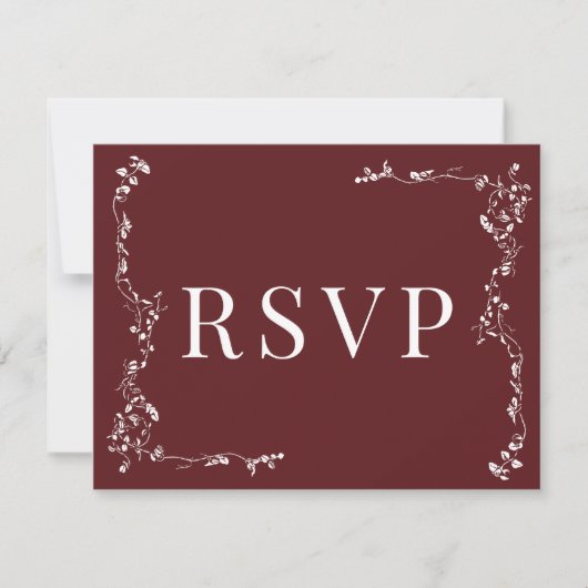 Elegante Bloemenblad Classic Wedding RSVP Kaartje (Voorkant)