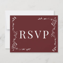 Elegante Bloemenblad Classic Wedding RSVP Kaartje