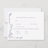 Elegante Bloemenblad Classic Wedding RSVP Kaartje (Achterkant)