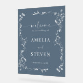 Elegante Bloemenblad Klassieke bruiloft Acryl Bord (Hoek)