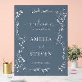 Elegante Bloemenblad Klassieke bruiloft Acryl Bord (Huwelijk)