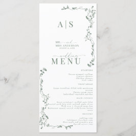 Elegante Bloemenblad Klassieke bruiloft Menu