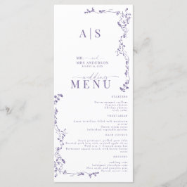 Elegante Bloemenblad Klassieke bruiloft Menu