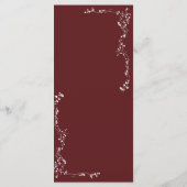 Elegante Bloemenblad Klassieke bruiloft Menu (Achterkant)