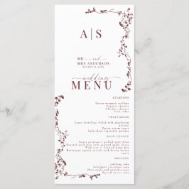 Elegante Bloemenblad Klassieke bruiloft Menu