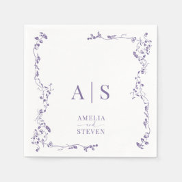 Elegante Bloemenblad Klassieke bruiloft Servet