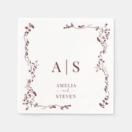 Elegante Bloemenblad Klassieke bruiloft Servet