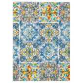 Elegante bloemenblauwe tegel chinoiserie monogram klembord (Achterkant)