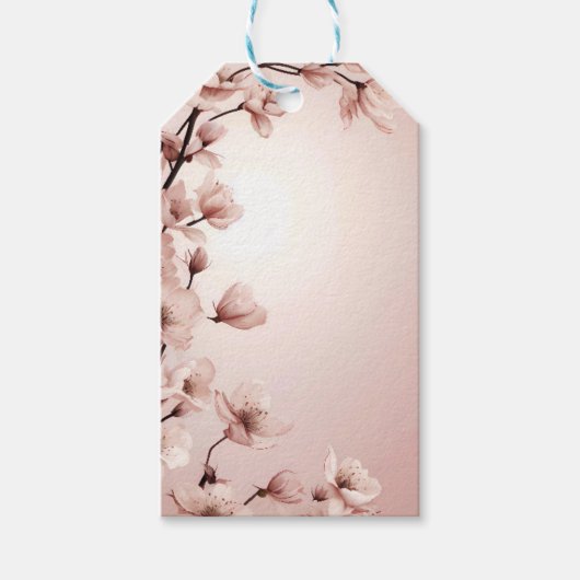 Elegante Bloemenbloesem Huwelijksuitnodiging Desig Cadeaulabel (Voorkant)