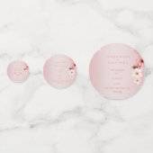 Elegante Bloemenbloesem Huwelijksuitnodiging Desig Confetti (Achterkanten)