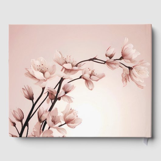 Elegante Bloemenbloesem Huwelijksuitnodiging Desig Gastenboek (Achterkant)