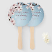 Elegante Bloemenbloesem Huwelijksuitnodiging Desig Handwaaier (Voorkant en achterkant)