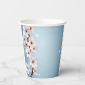 Elegante Bloemenbloesem Huwelijksuitnodiging Desig Papieren Bekers (Achterkant)