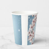 Elegante Bloemenbloesem Huwelijksuitnodiging Desig Papieren Bekers (Rechts)