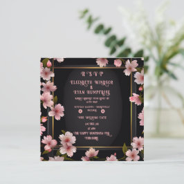 Elegante Bloemenbloesem Huwelijksuitnodiging Ontwe Kaart