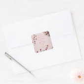 Elegante Bloemenbloesem Huwelijksuitnodiging Ontwe Vierkante Sticker (Envelop)