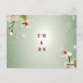 Elegante Bloemenbloesem Huwelijksuitnodigingen Briefkaart (Achterkant)