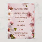 Elegante Bloemenbloesem Huwelijksuitnodigingen Briefkaart (Voorkant)