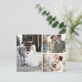 Elegante bloemenblush bruiloft dank u Briefkaart (Staand voorkant)