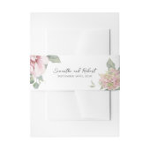 Elegante bloemenblush roze Waterverf Uitnodigingen Wikkel (Voorkant Voorbeeld)