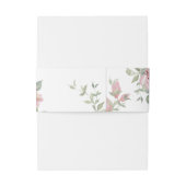 Elegante bloemenblush roze Waterverf Uitnodigingen Wikkel (Achterkant Voorbeeld)