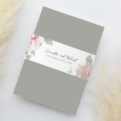 Elegante bloemenblush roze Waterverf Uitnodigingen Wikkel