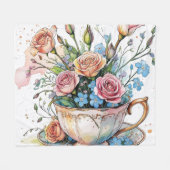 Elegante bloemenboho Fleece Deken (Voorkant (Horizontaal))