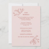 Elegante bloemenboho net getrouwd met receptie kaart (Voorkant)