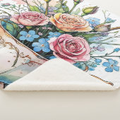 Elegante bloemenboho Sherpa Blanket Deken (3/4)
