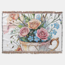 Elegante bloemenboho Throw Deken