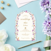 Elegante Bloemenboog Acryl bruiloft uitnodiging (Insitu (Huwelijk))