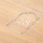 elegante bloemenboog bruiloft Acryl Tafel Nummer Acryl Uitnodigingen (Laagn)