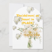 Elegante Bloemenboog bruiloft uitnodiging Kaart (Achterkant)