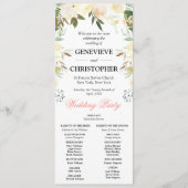 Elegante Bloemenboog Katholieke huwelijksceremonie Programmakaart (Voorkant)